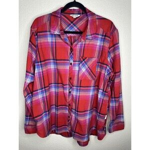 Orvis Shirt Mens 2XL Red Plaid Long Sleeve Button Front Classic Casual